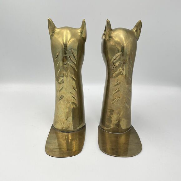 Solid Brass Vintage MCM Camel Bookends Spain SARREID LTD Retro Sphinx 9" - Picture 4 of 9
